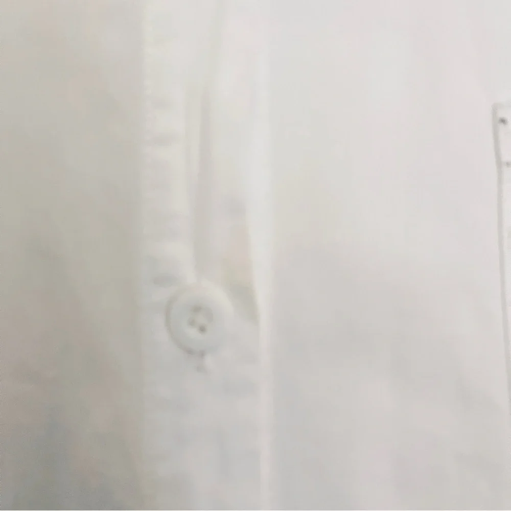 White button down women’s blouse with kitty cat wrap collar - Picture 7 of 10